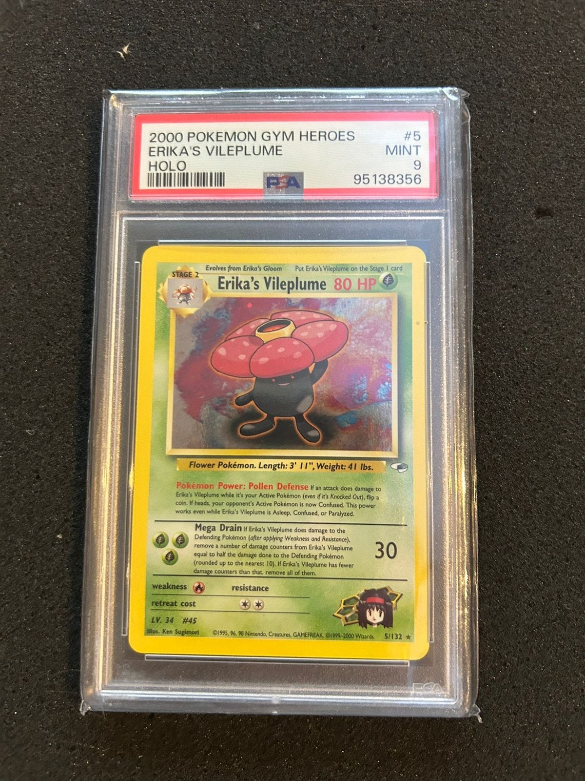 5/132 Erika’s Vileplume - HOLO - PSA 9, Ophalen of Verzenden, Zo goed als nieuw