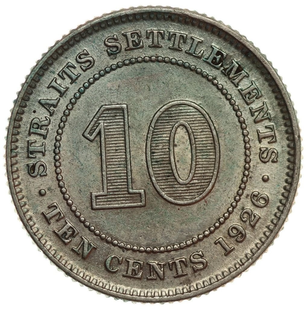 Straits Settlements - oude 10 Cents zilver 1926 George V, Ophalen of Verzenden, Zuidoost-Azië, Losse munt, Zilver