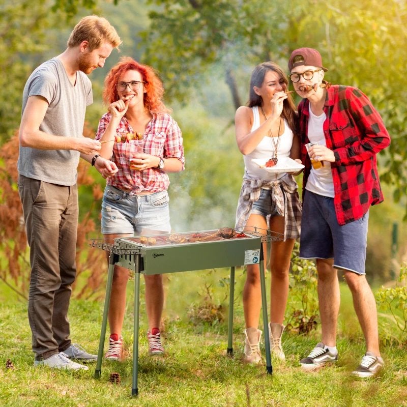 BBQ-Grill Set - Draagbare Houtskoolbarbecue NIEUW, Ophalen of Verzenden, Nieuw, Met accessoires