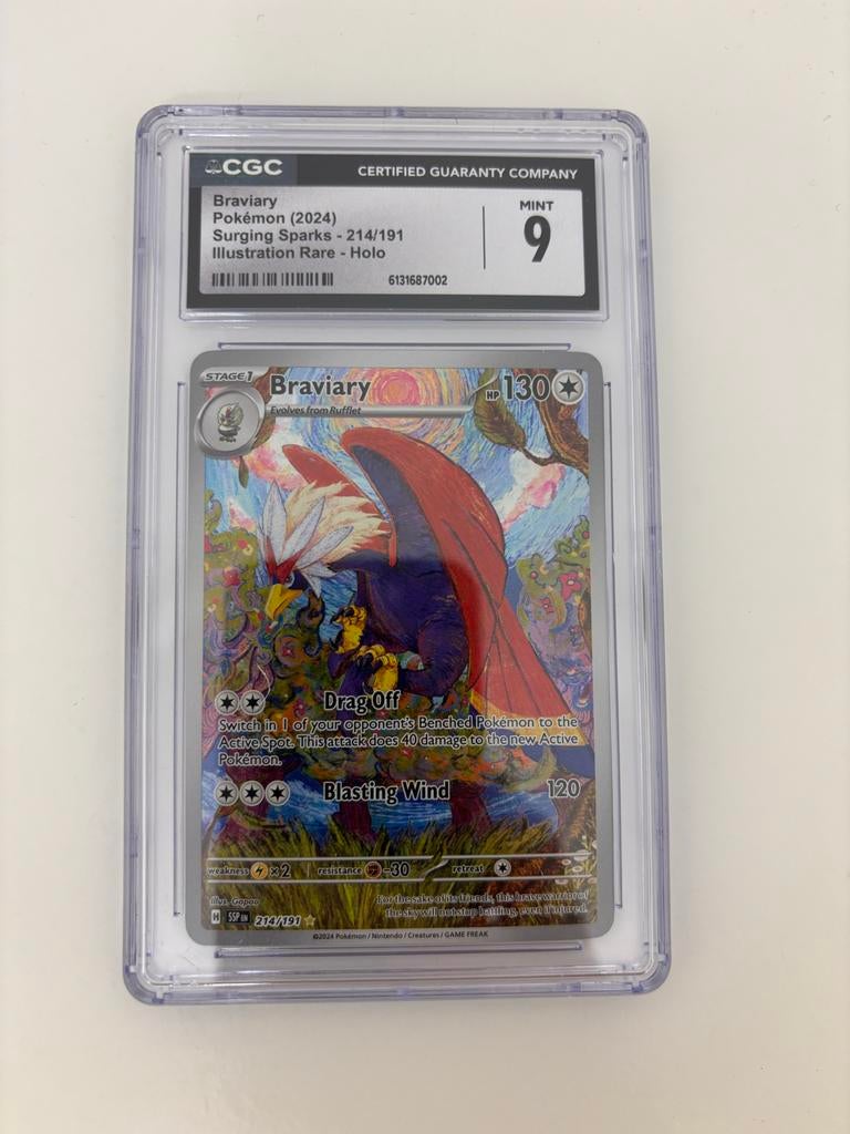 Braviary Pokémon (2024) Shining Sparkle - CGC Mint 9, Ophalen of Verzenden, Zo goed als nieuw, Losse kaart, Foil