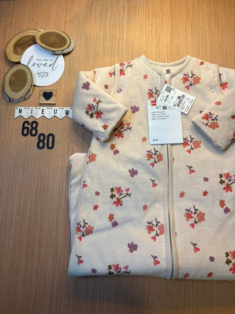 Baby girl slaapzak crème/beige hema maat 68/80 - 3.0 TOG, Ophalen of Verzenden, Nieuw, 70 tot 85 cm, Slaapzak