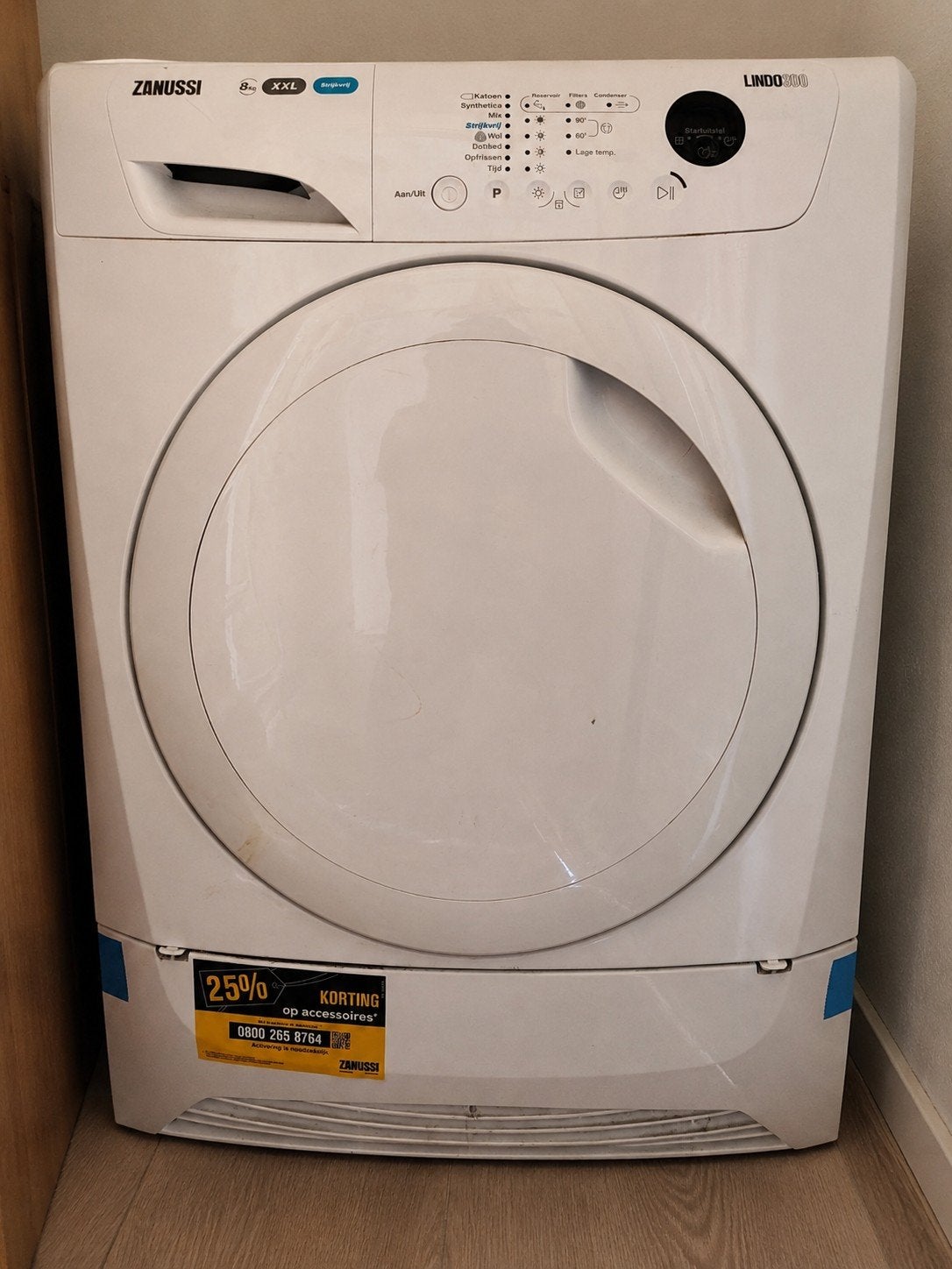 Zanussi Lindo 300 Wasdroger - Gebruikt, Werkt Perfect, Gebruikt, 8 tot 10 kg, Ophalen of Verzenden, Voorlader