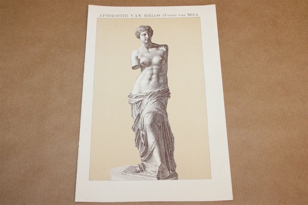 Antieke kleurenchromo - Venus van Milo - Ca 1900, Ophalen of Verzenden, Voor 1940, Zo goed als nieuw, Overige onderwerpen