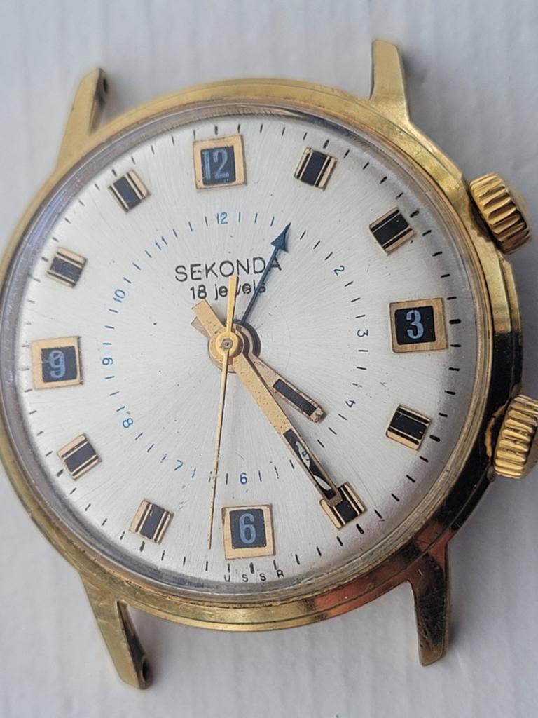 Sekonda alarm/wekker horloge vintage, Sieraden, Tassen en Uiterlijk, Horloges | Antiek, Overige merken, Overige materialen, Verzenden