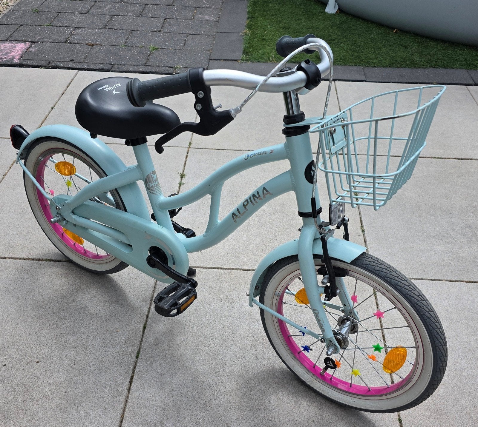 Alpina Ocean meisjesfiets 16 inch (blauw), Ophalen, Terugtraprem, Gebruikt, Handrem