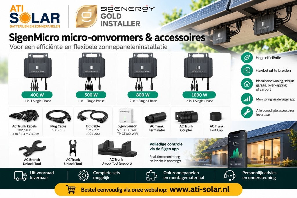 Sigenergy SigenMicro 400/500/800/1000 vanaf €95, Doe-het-zelf en Verbouw, Ophalen of Verzenden, Nieuw, Overige typen, 200 wattpiek of meer