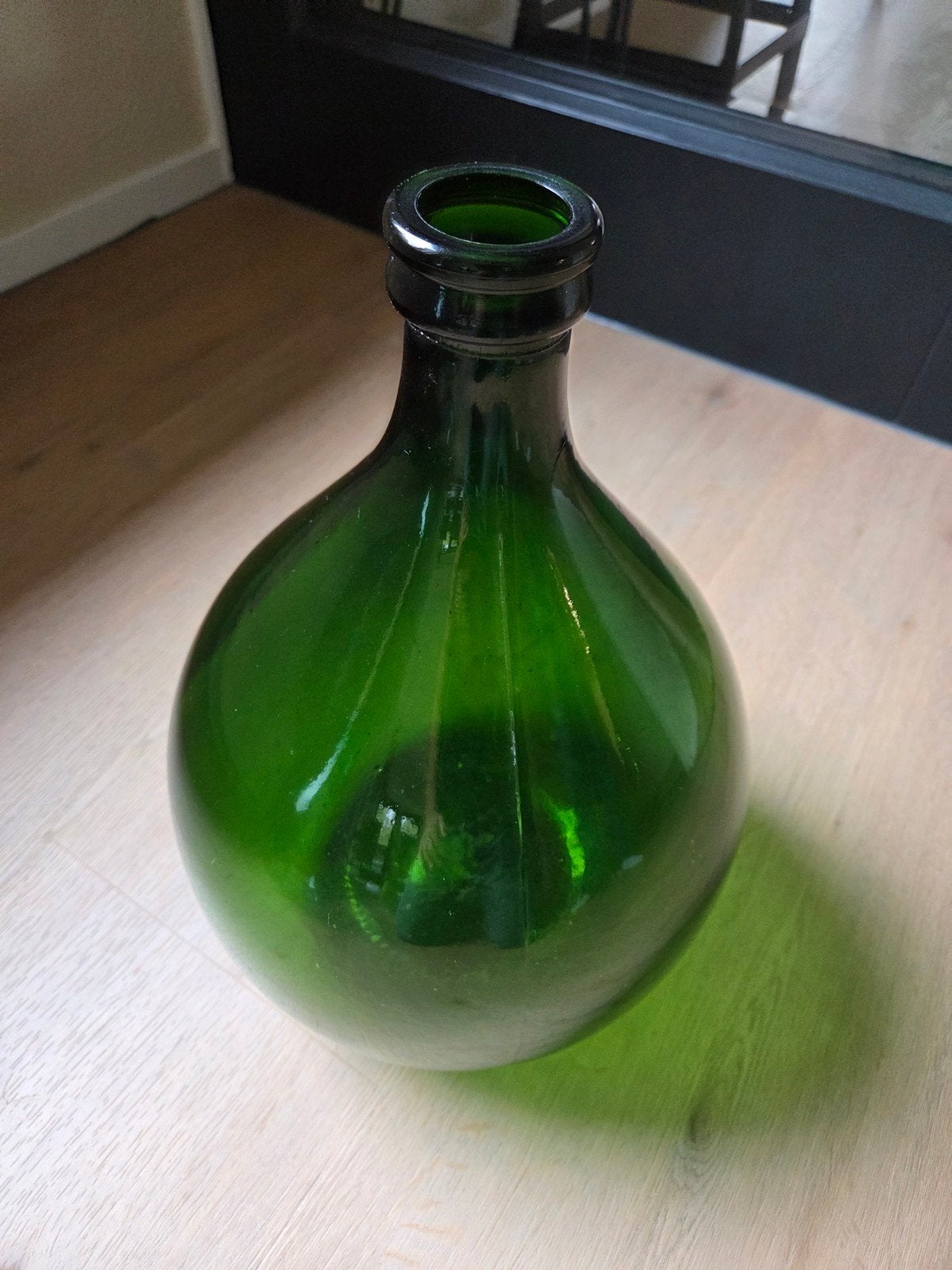 Grote groene glazen fles - Vintage decoratie, Ophalen