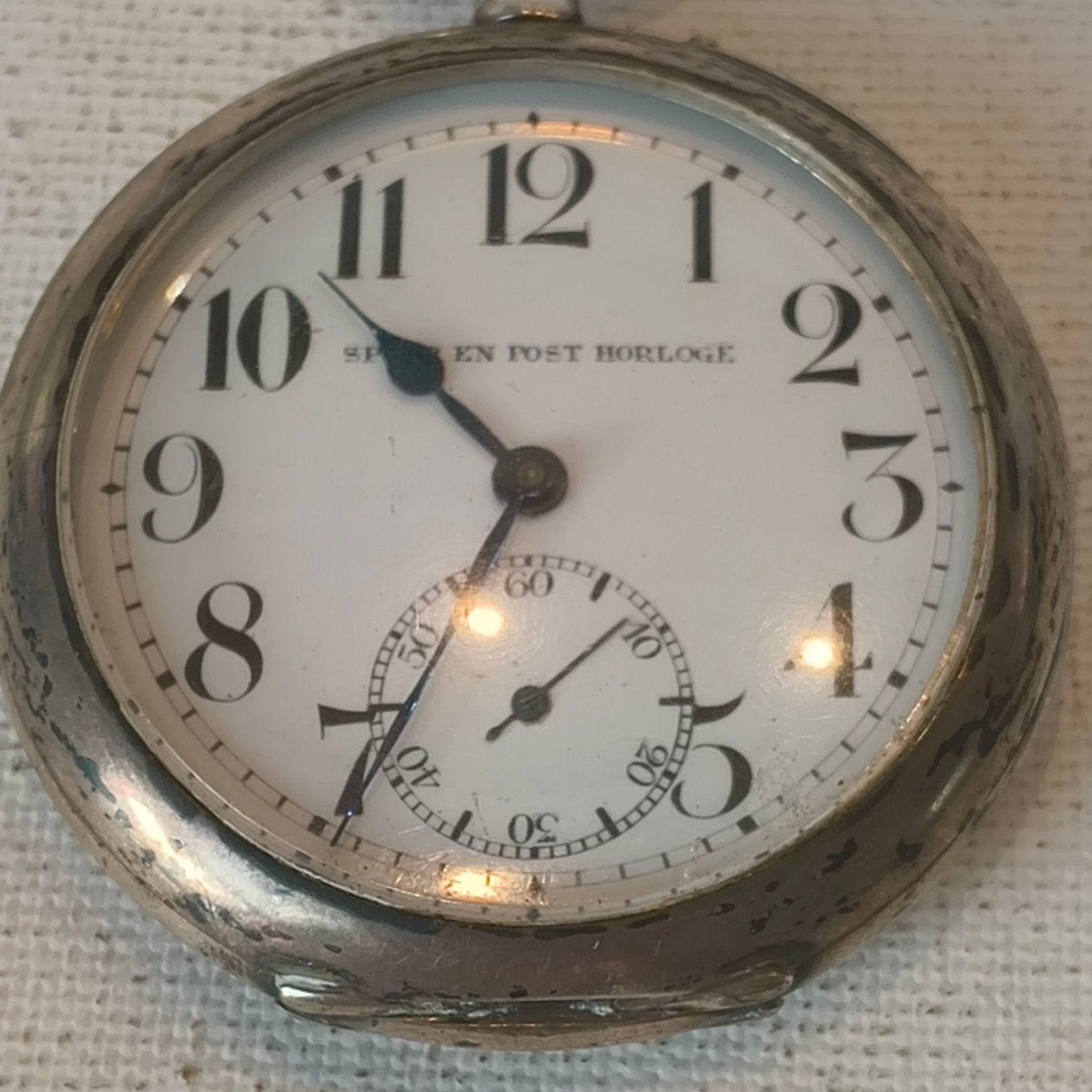 Antiek Spoor en post zakhorloge Ancre 1899, Ophalen of Verzenden, Staal, Overige merken