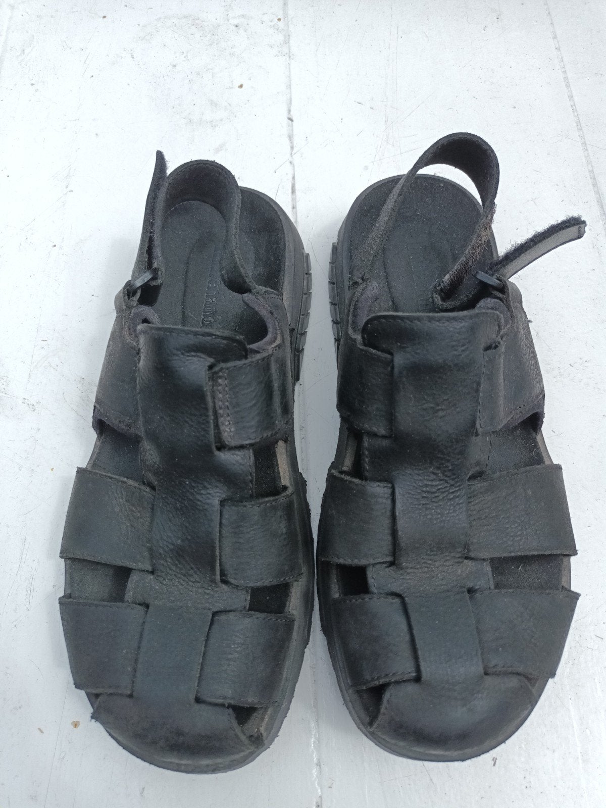 Timberland sandalen maat 41,5 - Zwart leer, Kleding | Heren, Schoenen, Zo goed als nieuw, Sandalen, Zwart, Ophalen of Verzenden