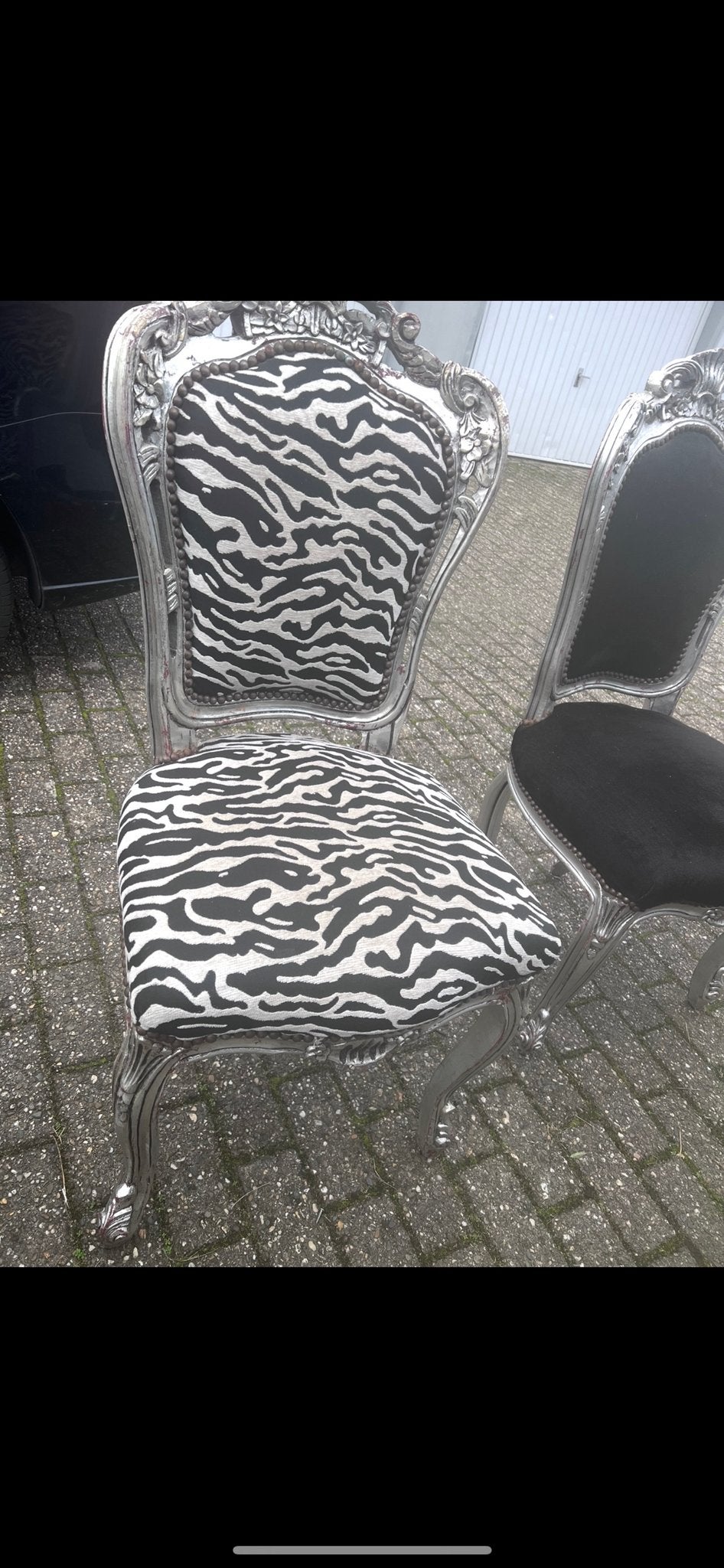 2 stoelen met zebraprint, Ophalen, Gebruikt, Twee, Overige kleuren