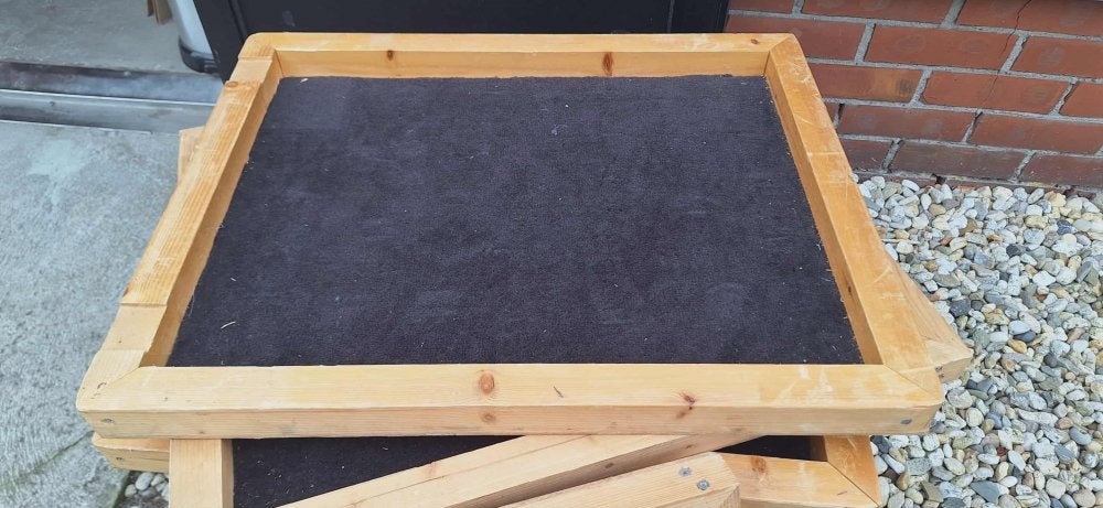 Houten winkeldisplay, shopdisplay, open toonbank vitrine., Ophalen