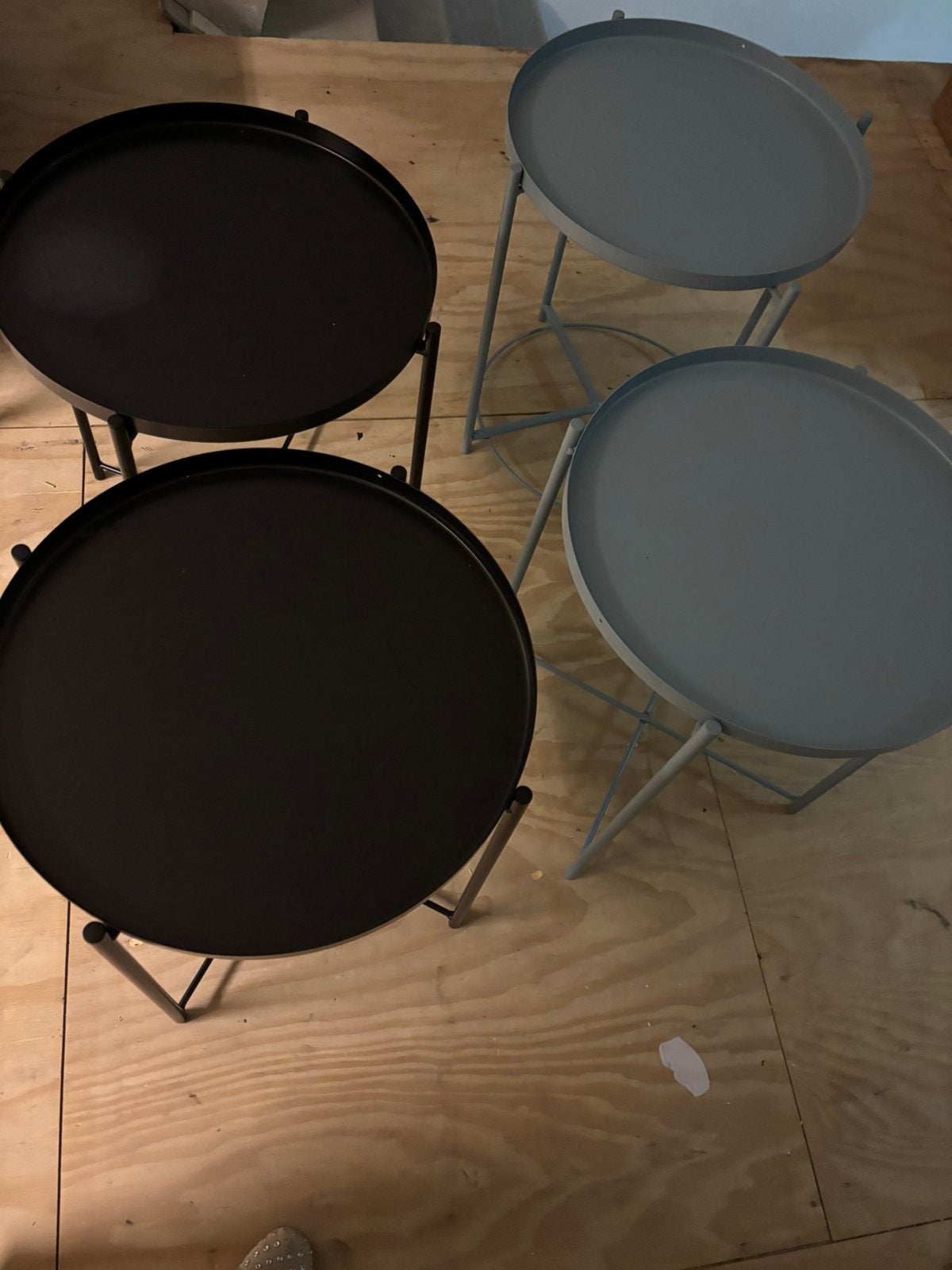 Site table ikea 4 stuks, Gebruikt, Metaal of Aluminium, Rond, 75 cm of meer