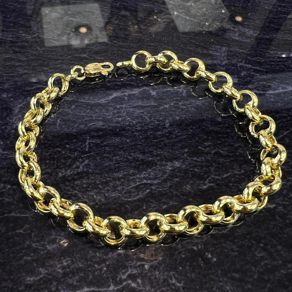 14 karaat gouden jasseron armband schakel dik model, Ophalen of Verzenden, Nieuw, Goud