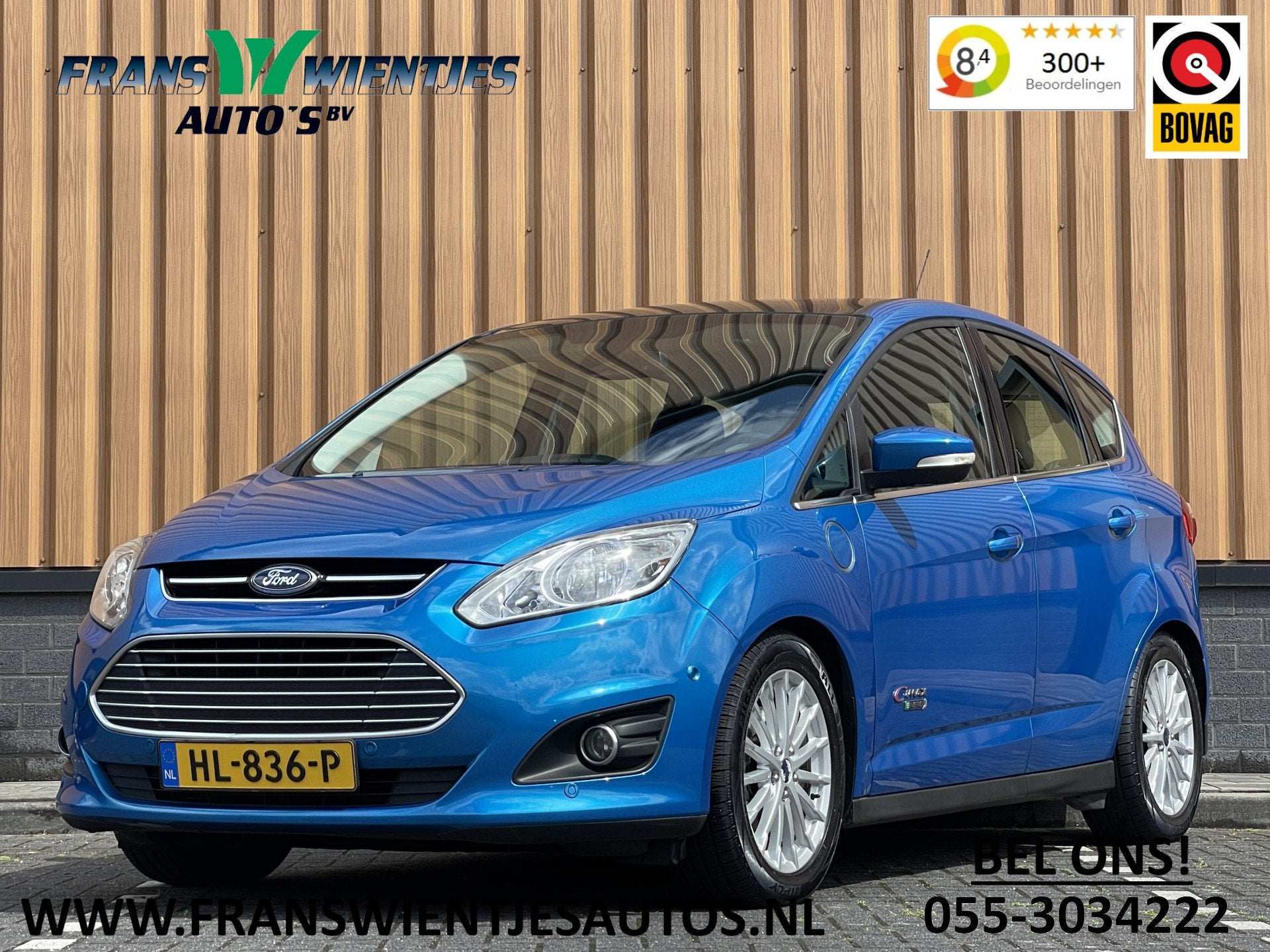 Ford C-MAX 2.0 Plug-in Hybrid Titanium Plus | Leder | Camera, Auto's, Gebruikt, 4 cilinders, Blauw, 138 pk
