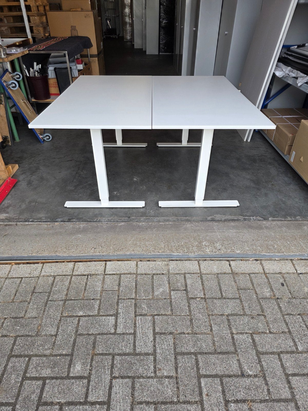 Ikea trotten bureau 2x 160x80, Ophalen, 160 cm, Gebruikt, Ikea