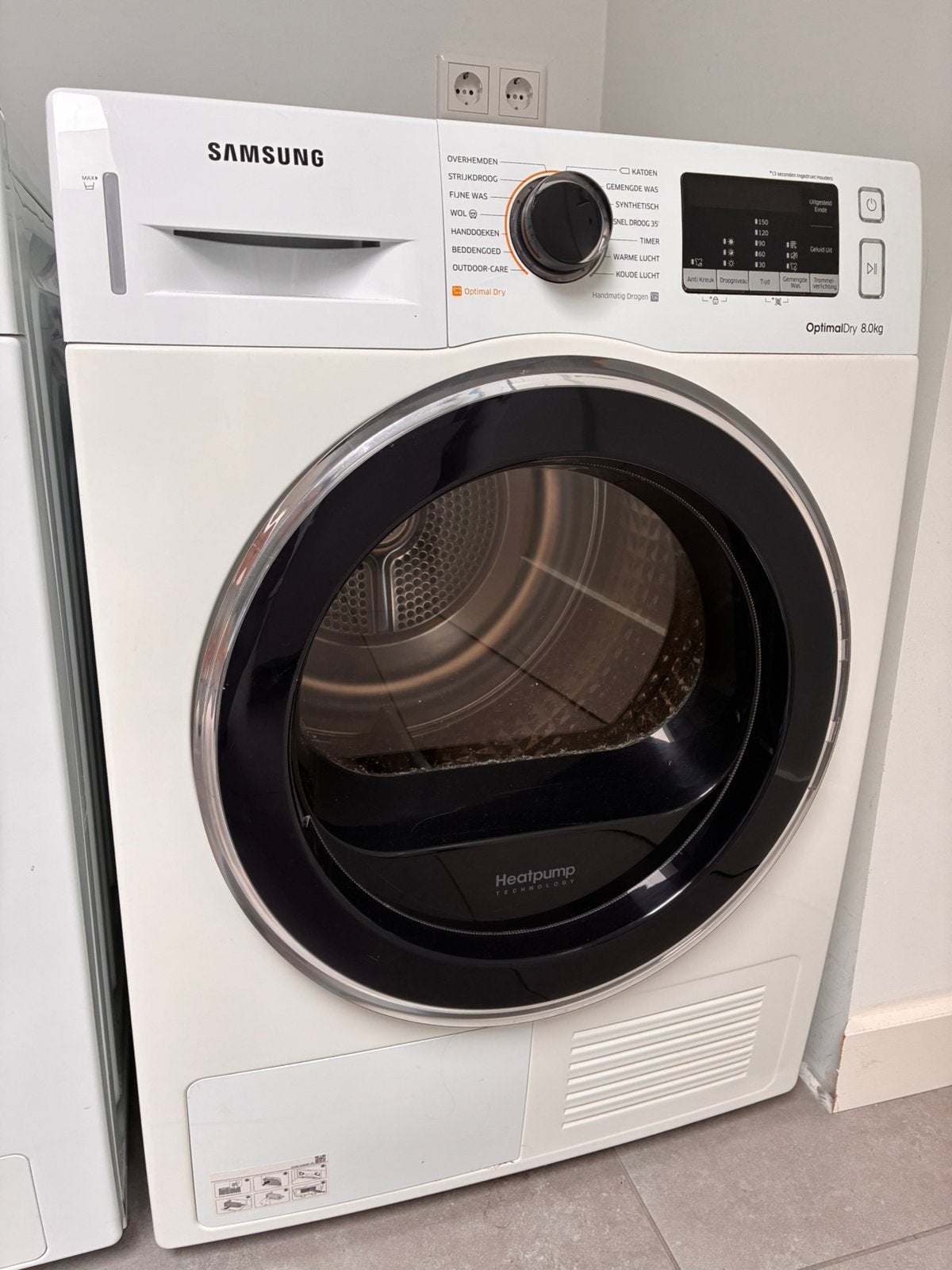 DEFECTE Samsung droger Optimal Dry 8 kg, Ophalen, 6 tot 8 kg, Voorlader, Niet werkend