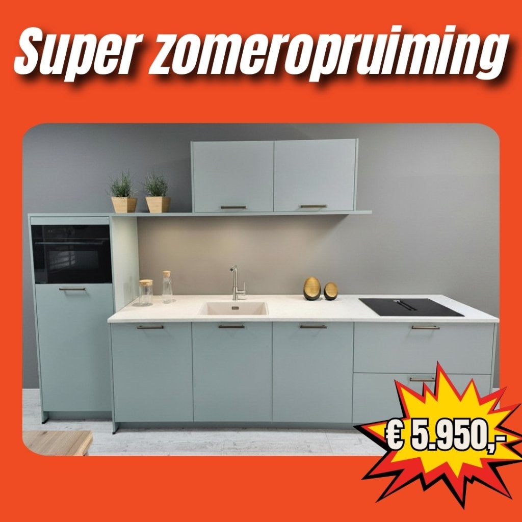 Showroomkeuken Häcker Eucalyptus, Ophalen, 75 cm of meer, Nieuw, 200 cm of meer