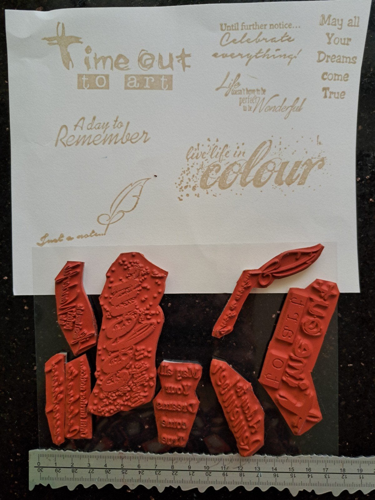 stamping cottage RUBBER STEMPELS SPREUKEN KAARTEN MAKEN 
enk, Hobby en Vrije tijd, Ophalen of Verzenden, Zo goed als nieuw, EZ-mounted stempel