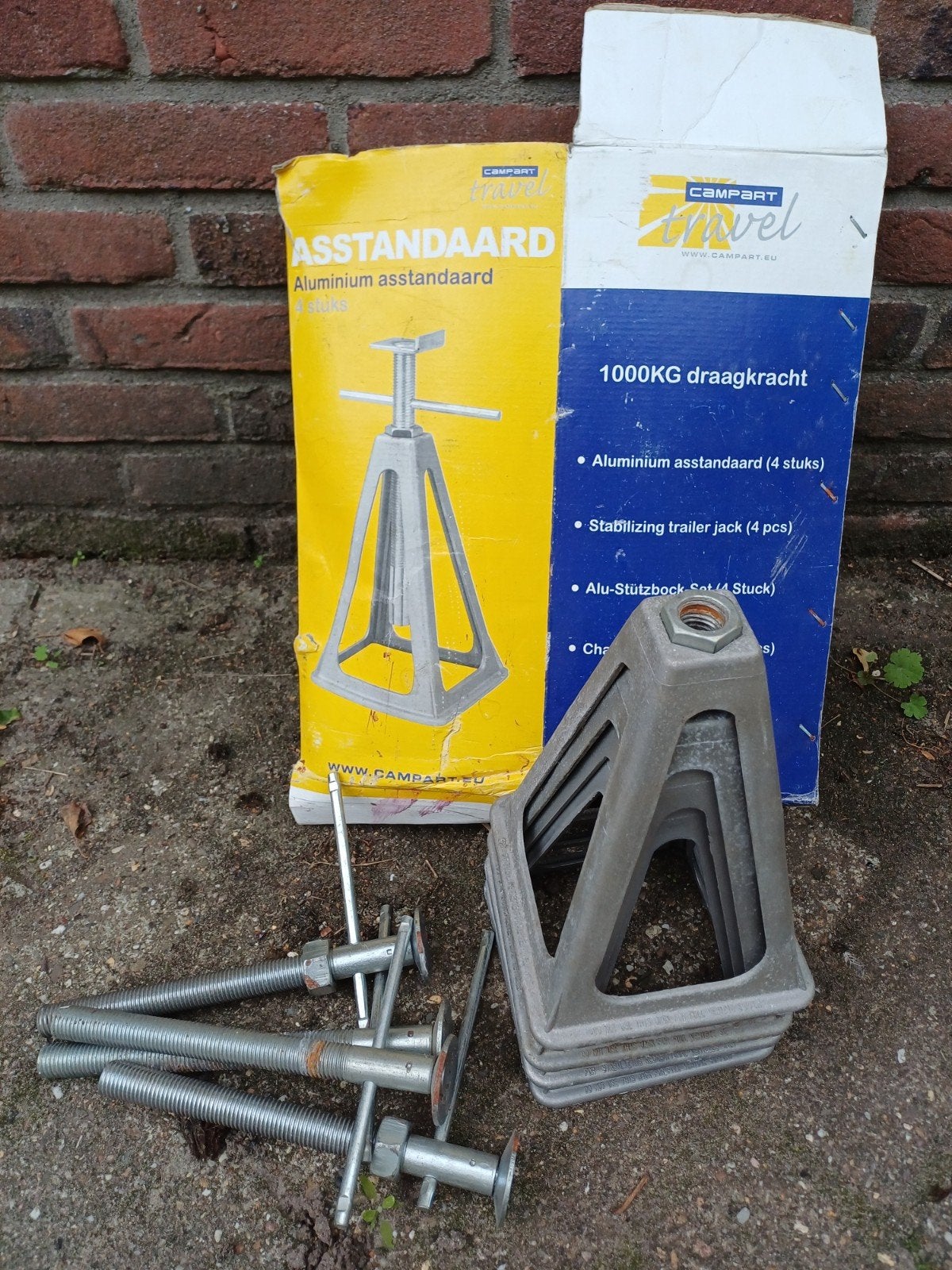 Campart Aluminium Asstandaard Set (4 stuks) - 1000KG, Caravans en Kamperen, Ophalen of Verzenden, Gebruikt