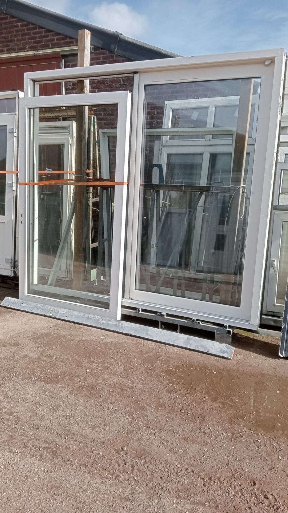 2 mooie schuifpuien, Doe-het-zelf en Verbouw, Kozijnen en Schuifpuien, Kunststof, Gebruikt, 225 cm of meer, Niet ingevuld