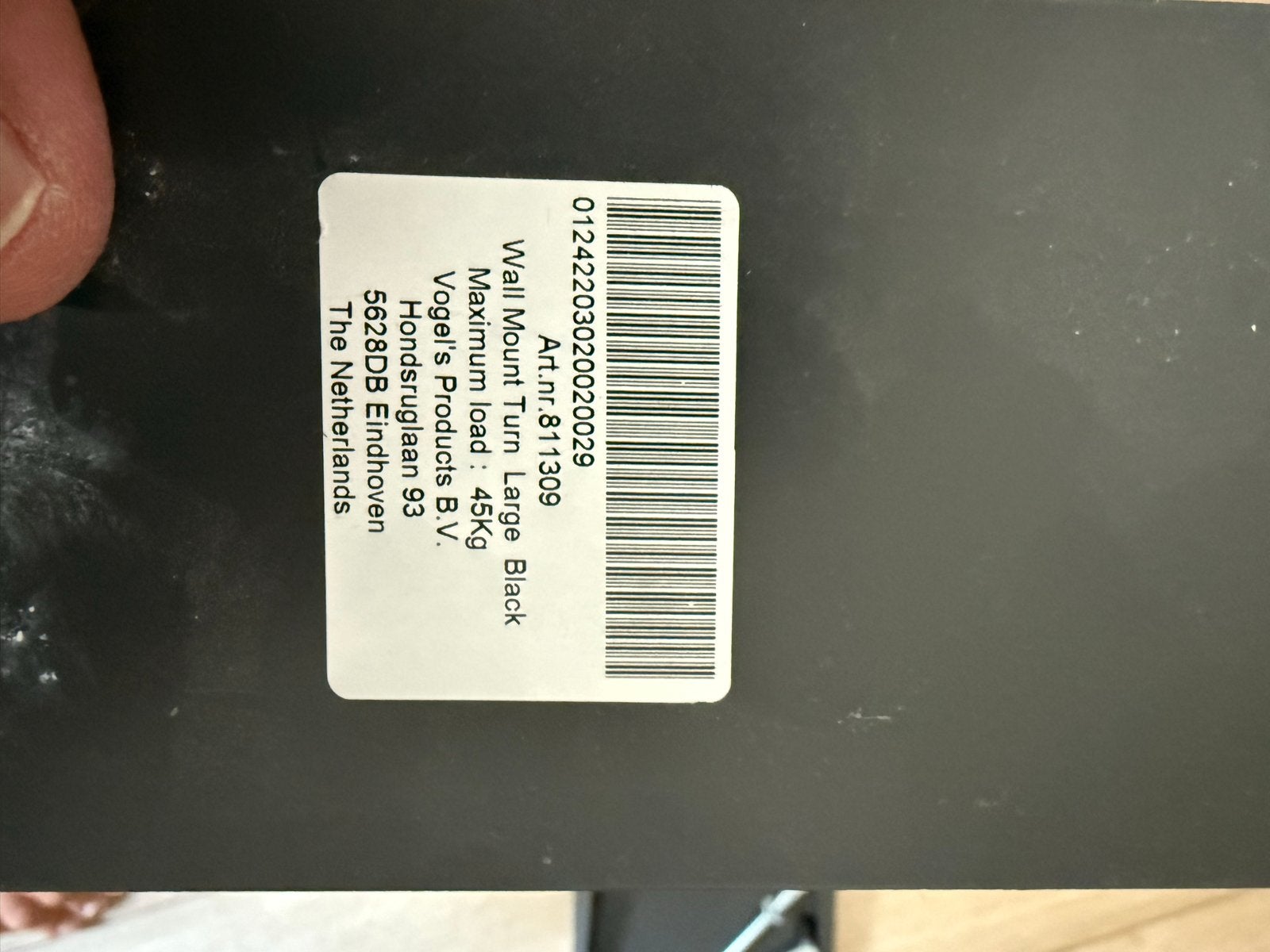 Vogel's Wall Mount Turn Large Zwart voor TV tot 65 inch, Ophalen, Gebruikt