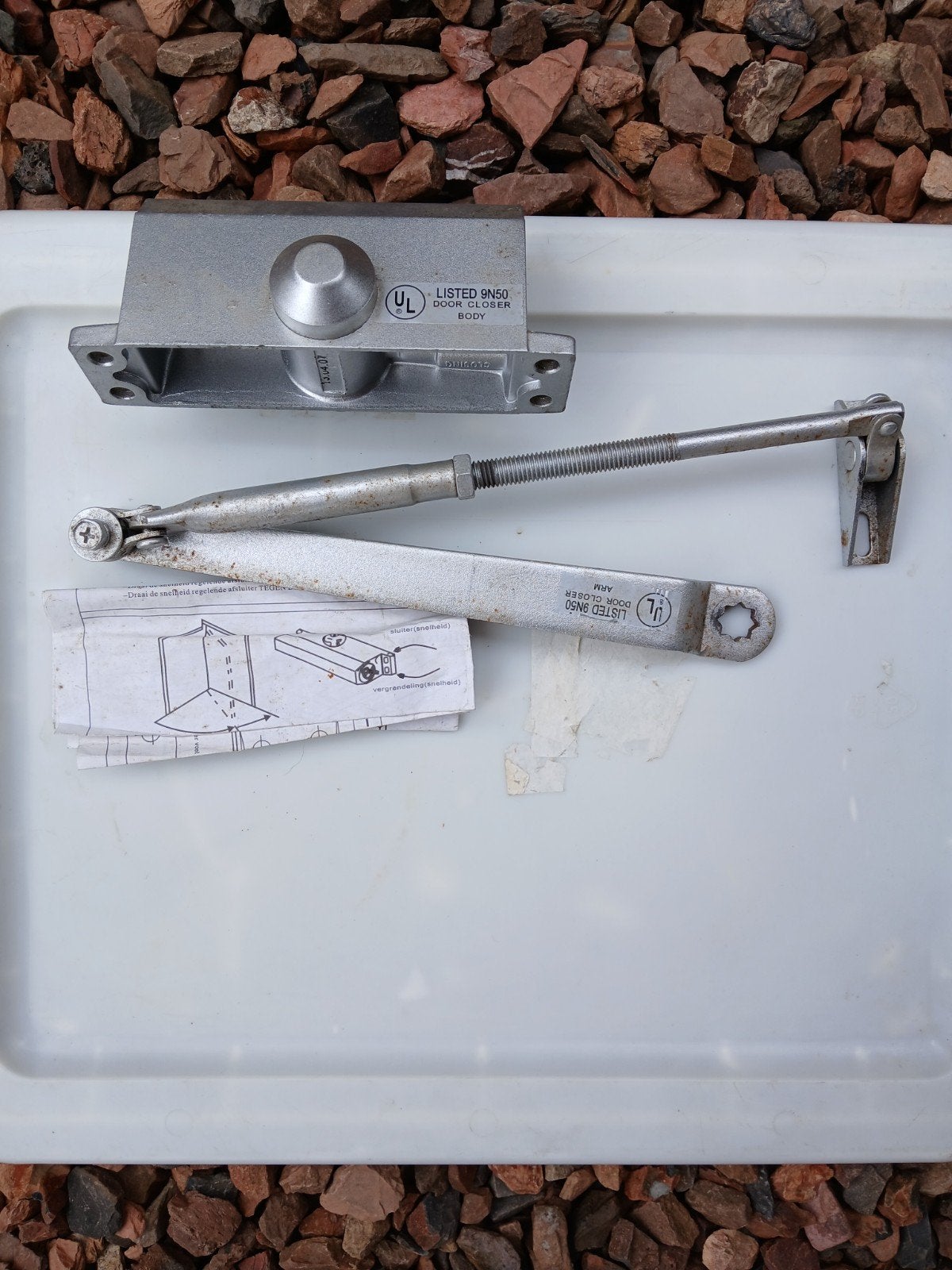 Deurdranger - Zilverkleurig - Inclusief handleiding, Ophalen of Verzenden, Gebruikt, Overige materialen, Overige typen