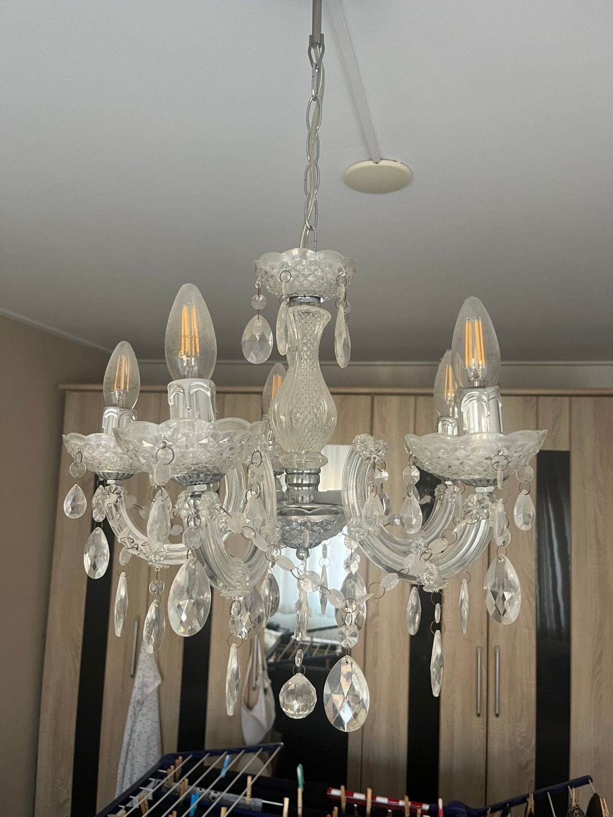 2 x hanglampen €10,- per stuk, Ophalen, Gebruikt, Kunststof, E27 (groot)
