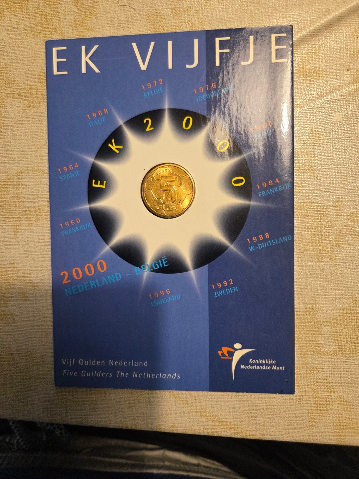 EK Vijfje 2000 Nederland - België, Ophalen of Verzenden