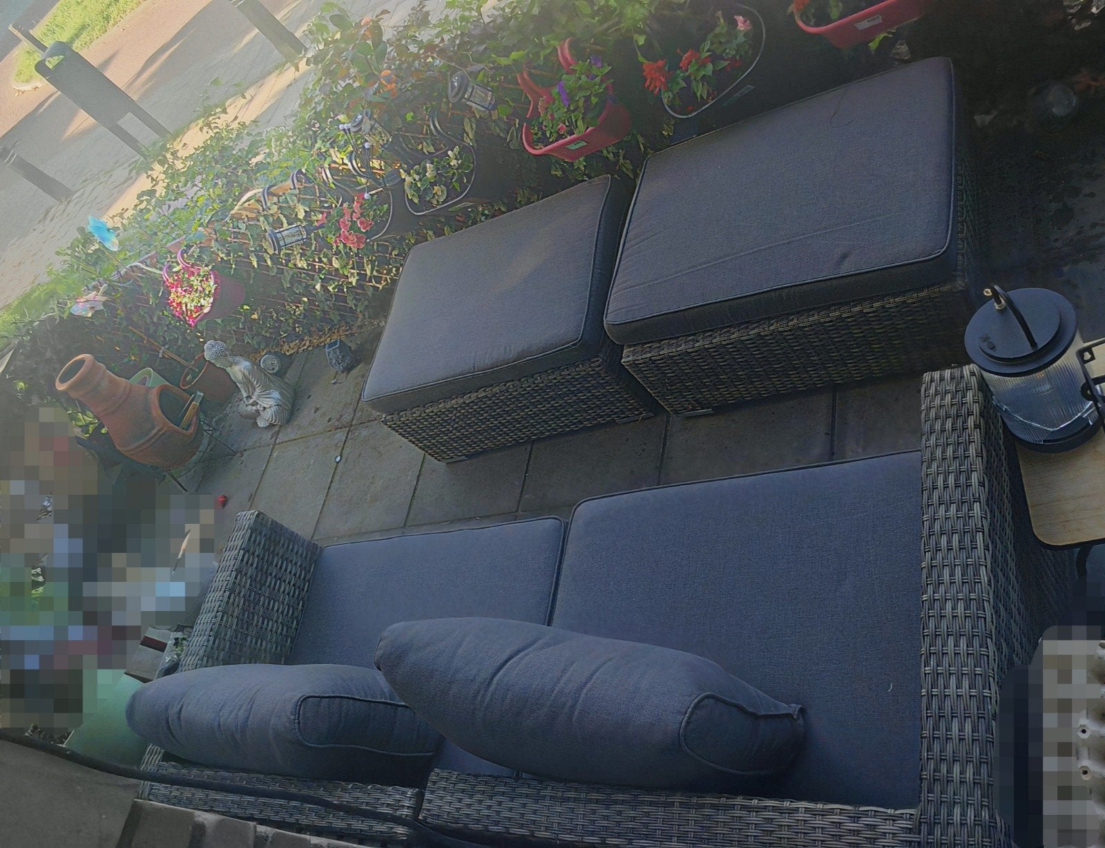 Comfortabele  Loungeset met Kussens, 4 zitplaatsen, Gebruikt, Bank, Ophalen of Verzenden