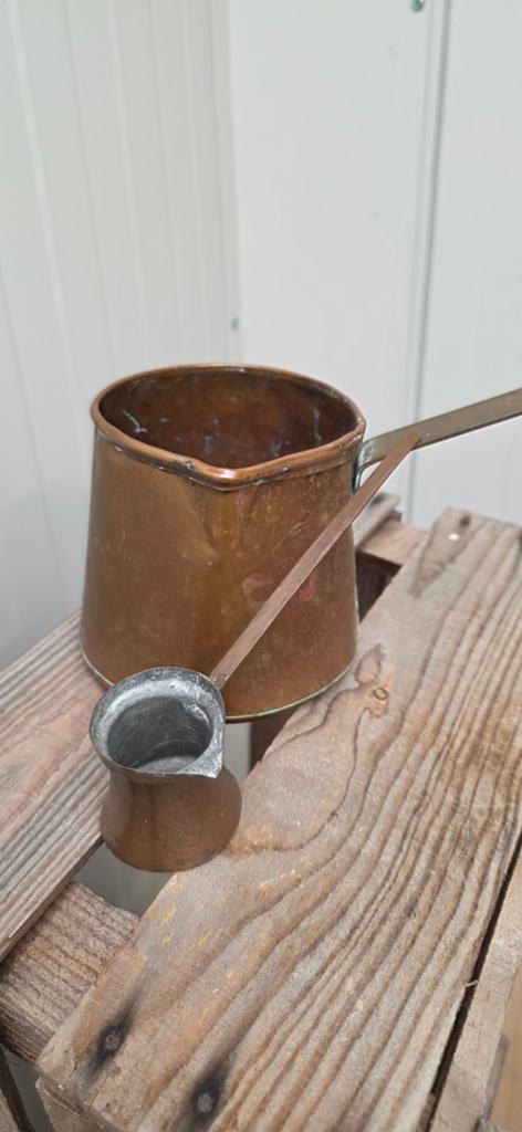 Antieke Koperen Pot en Turkse Koffiepot, Antiek en Kunst, Antiek | Koper en Brons, Ophalen of Verzenden, Koper