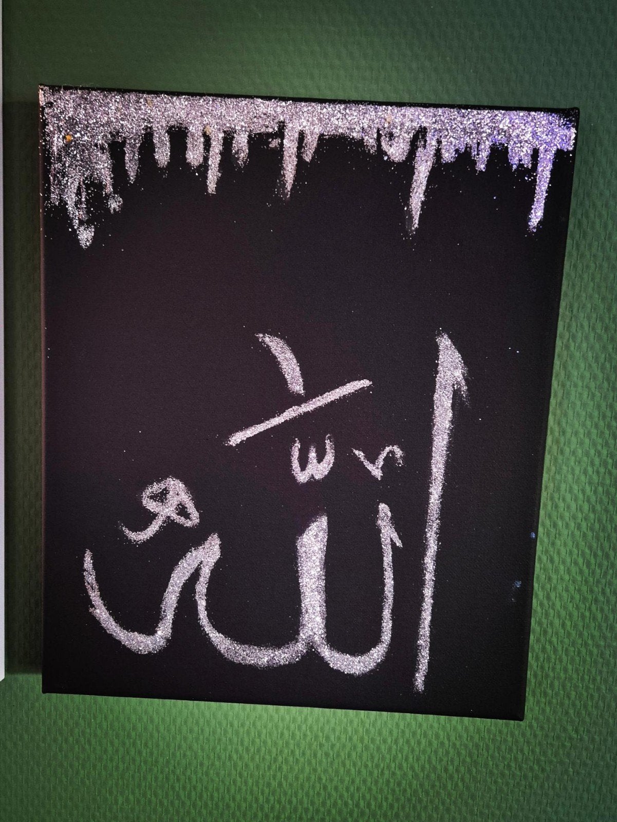 Islamitische Kalligrafie Kunstwerk - Allah & Mohammed, Acrylverf, Overige stijlen, Doek, Ophalen of Verzenden