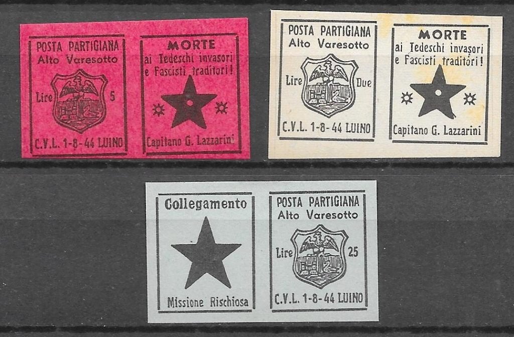 Italië mooi setje Partizanen zegels van Alto Varesotto zie, Ophalen of Verzenden, Postfris