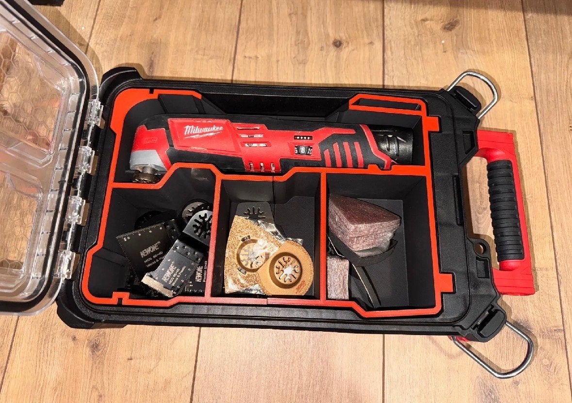 Diverse inlays voor Milwaukee Packout (zwart/grijs), Doe-het-zelf en Verbouw, Ophalen of Verzenden, Nieuw, Gereedschapsopslag