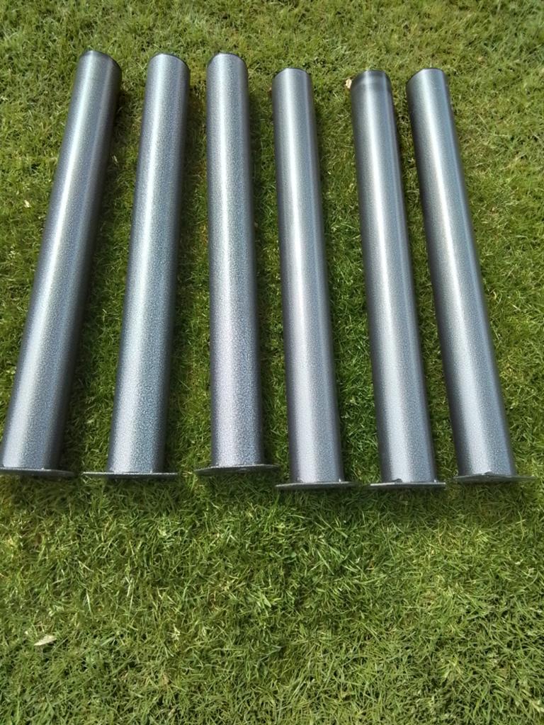 Set van 6 metalen tafelpoten / bureaupoten, Ophalen, Tafelpoot, Gebruikt, Rond