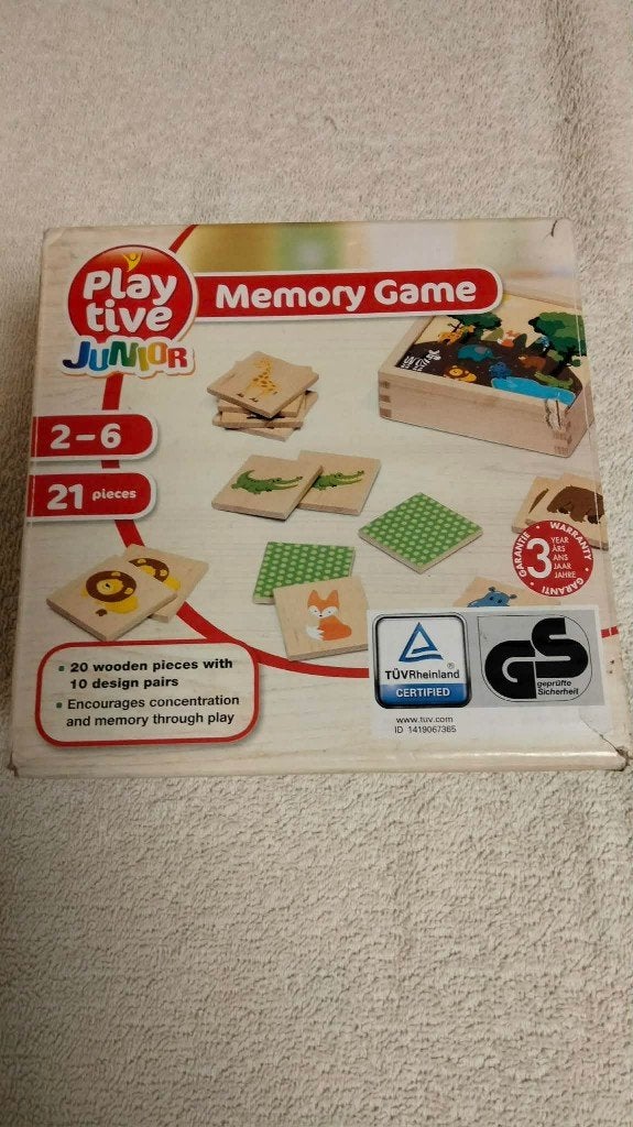 Memory spel dieren 20 stuks  / houten speelgoed, Ophalen of Verzenden, Zo goed als nieuw, Puzzelen