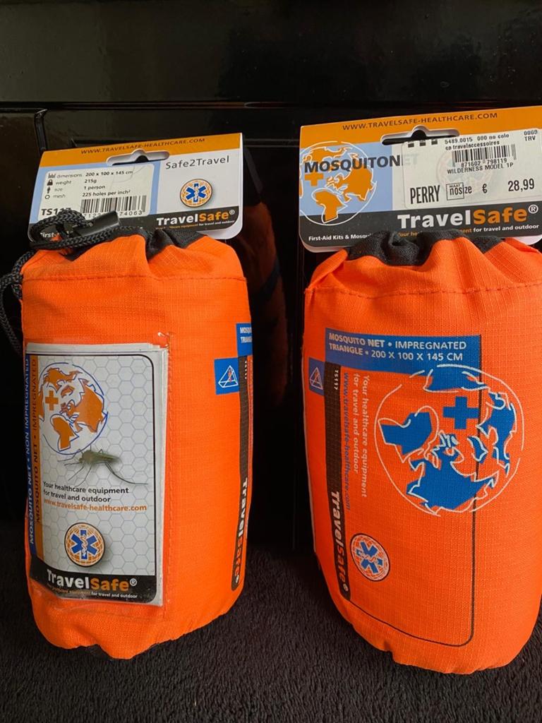 2 Nieuwe Geïmpregneerd Muskietennet 1 Persoons TravelSafe, Ophalen, Zo goed als nieuw