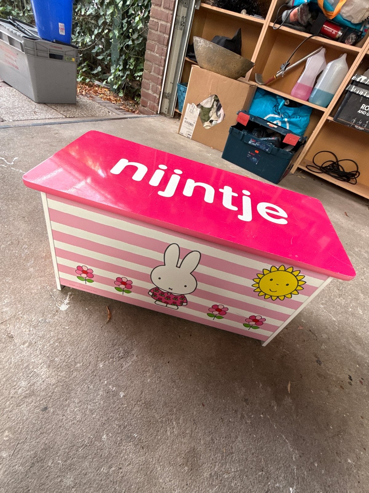 Nijntje Speelgoedkist - Roze met Strepen, Ophalen, Gebruikt, Meisje