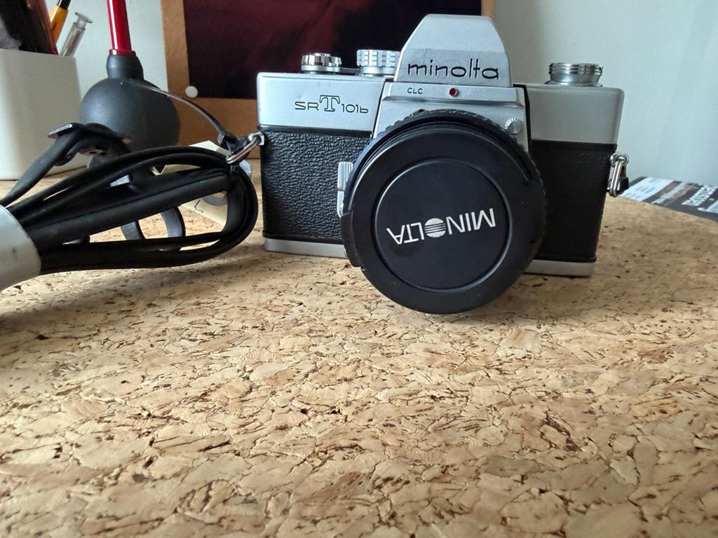 Minolta SRT101b + 50mm f 2 lens, Ophalen of Verzenden, Zo goed als nieuw, Spiegelreflex, Minolta