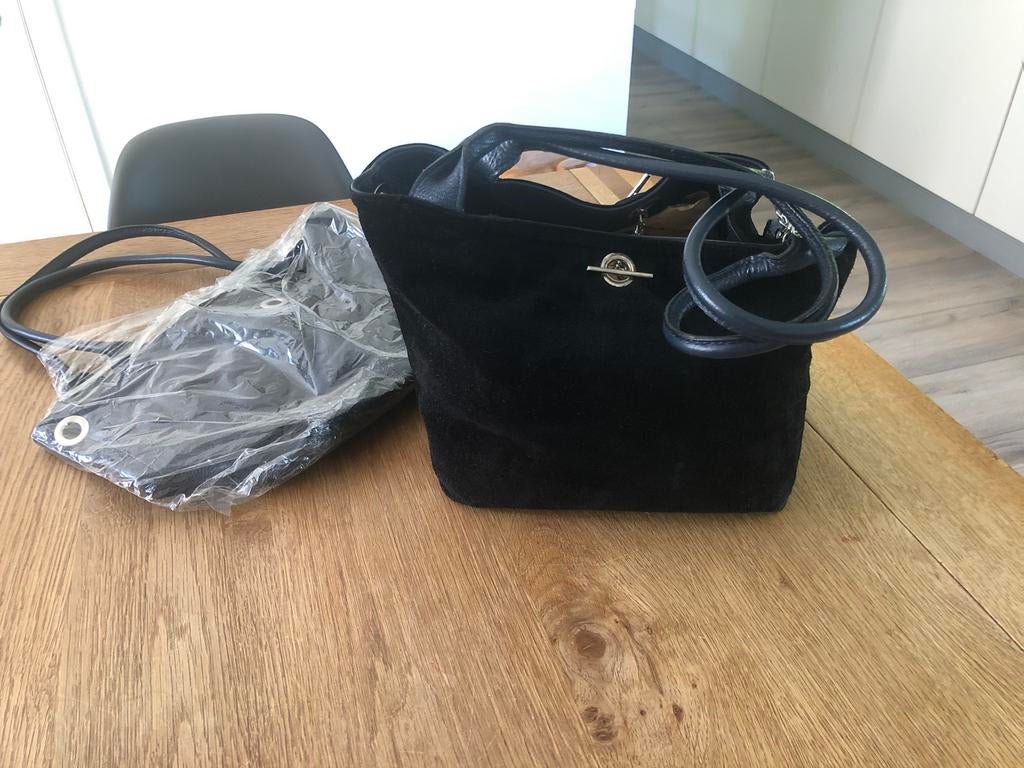 Echt lederen tas dubbelzijdig draagbaar.Nieuw ., Ophalen of Verzenden, Nieuw, Blauw, Handtas