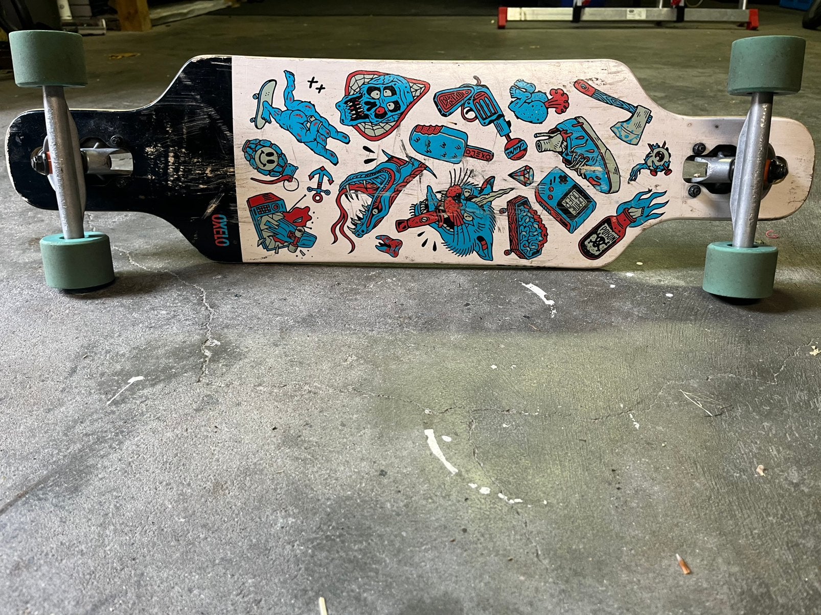 Longboard oxelo, Sport en Fitness, Skateboarden, Ophalen, Gebruikt, Longboard