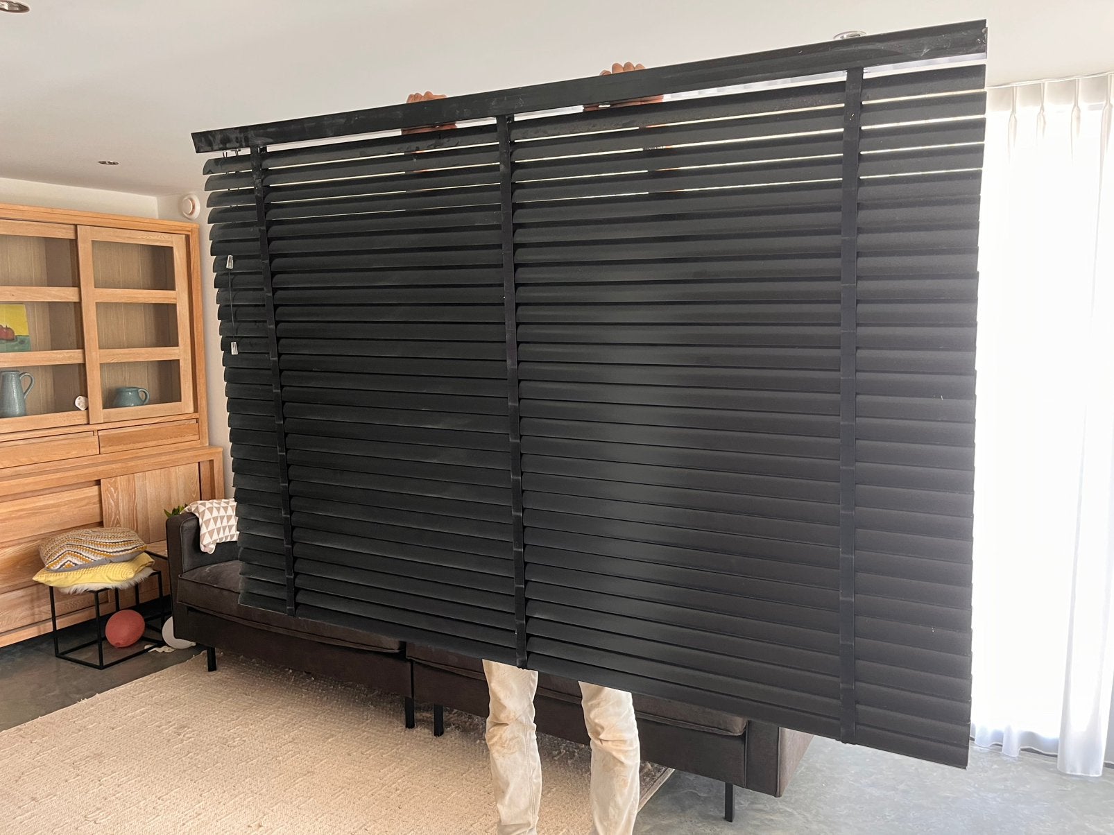 Aluminium jaloezieën Kwantum zwart, Ophalen, Jaloezie, Gebruikt, 123 cm