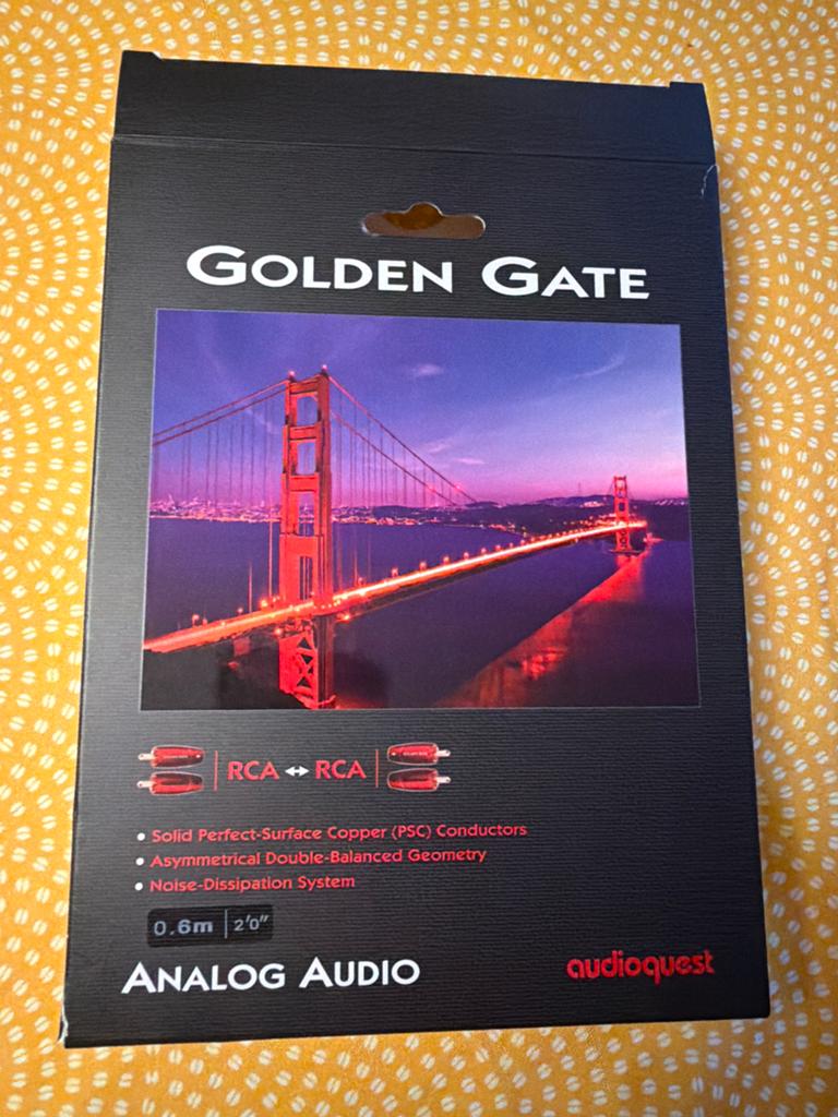 Audioquest Golden Gate RCA-RCA interlink 0,6 m, Ophalen of Verzenden, Zo goed als nieuw, Minder dan 2 meter, Interlink-kabel