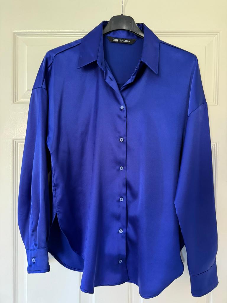 Koningsblauwe blouse Zara maat S, Blauw, Zara, Ophalen of Verzenden, Zo goed als nieuw