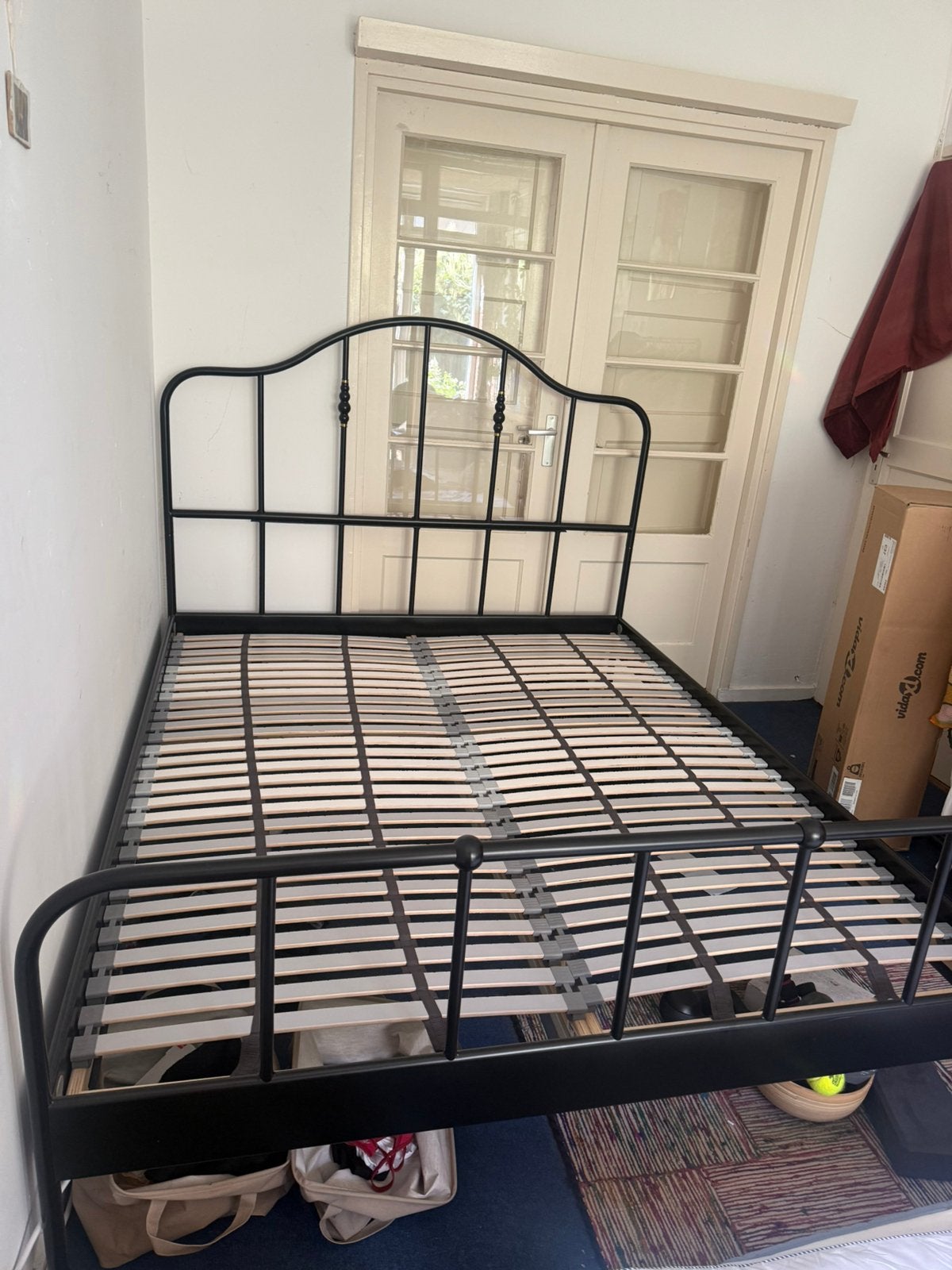 Sagstua Ikea Bed Frame, Ophalen, Zwart, Tweepersoons, Zo goed als nieuw