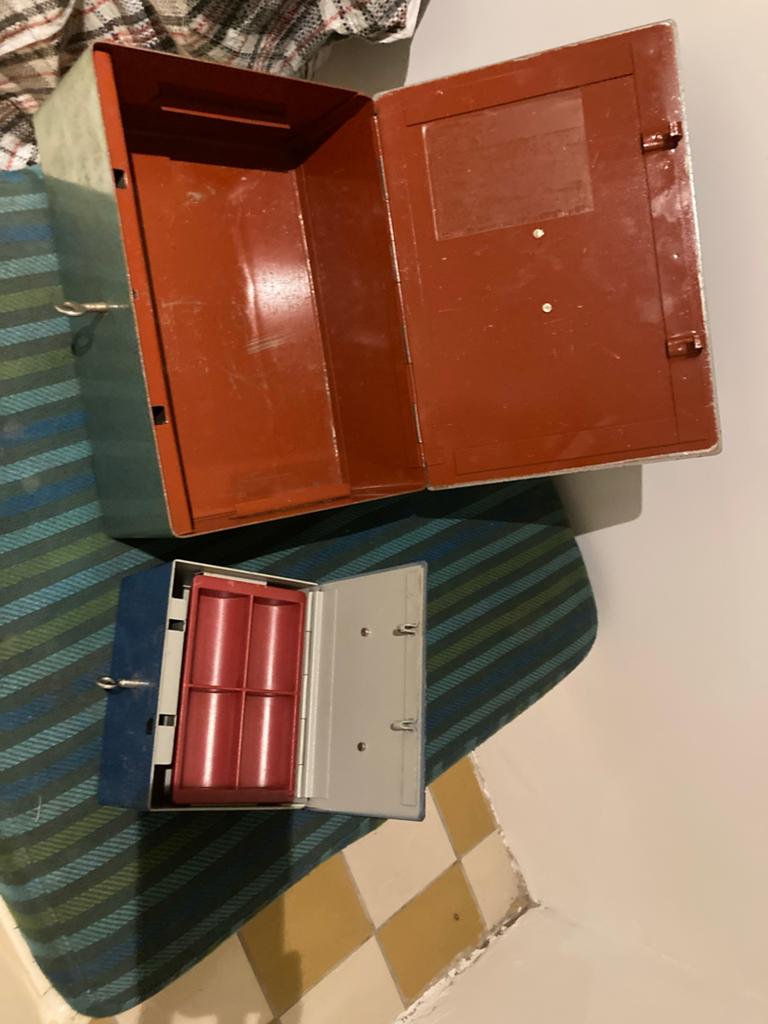 Vintage Geldkistjes met Sleutel - Set van 2, Ophalen of Verzenden