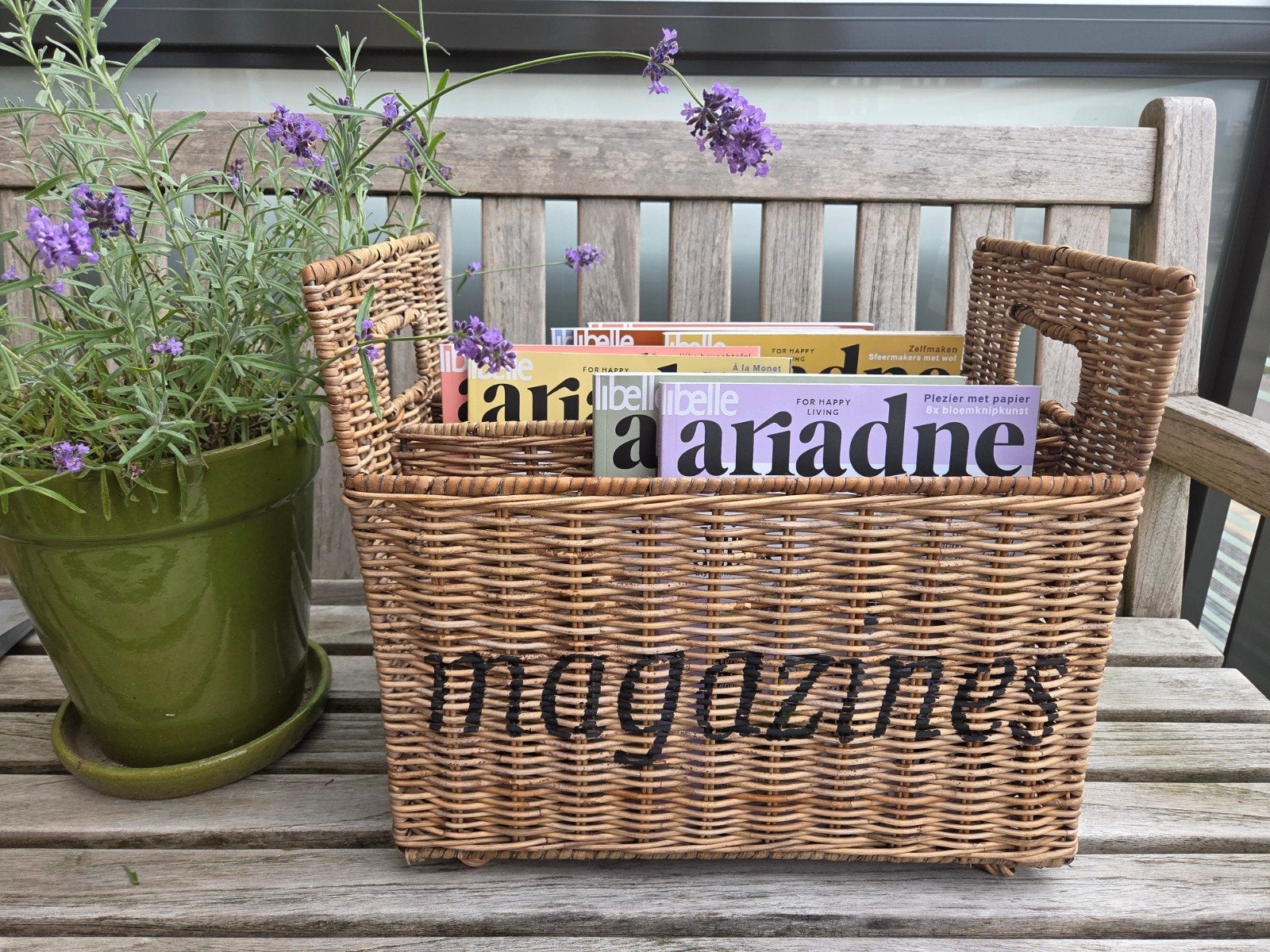 Rieten lectuurbak lifestyle, Meerdere vakken, Natuurlijk materiaal, Lectuurbak, Ophalen of Verzenden