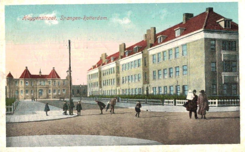 ROTTERDAM-SPANGEN Huygenstraat, Ophalen of Verzenden, 1920 tot 1940, Gelopen, Zuid-Holland
