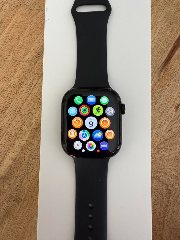 Apple Watch series 10 Jet Black 46mm, Zwart, IOS, Ophalen of Verzenden, Zo goed als nieuw
