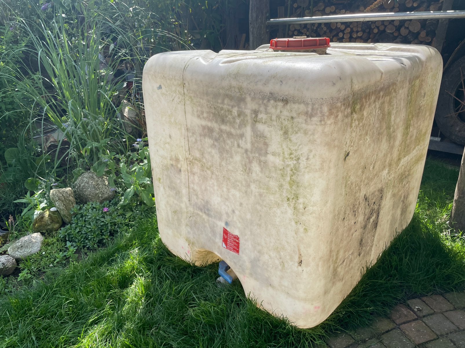 Ibc vat water ton 1200 liter met kraantje, Ophalen, Kunststof, Gebruikt, Met kraantje