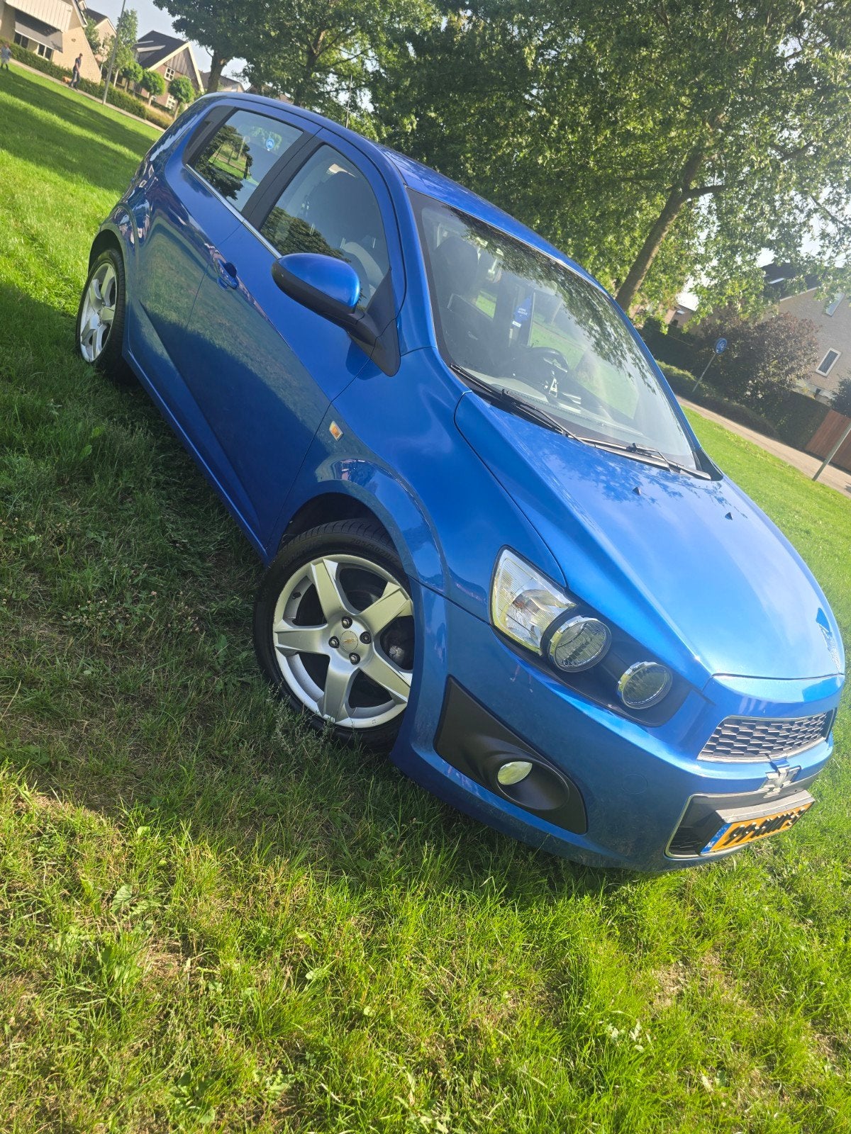 Chevrolet Aveo 1.4 5D 2011 met nieuwe apk, Auto's, Voorwielaandrijving, Stof, 4 cilinders, Blauw